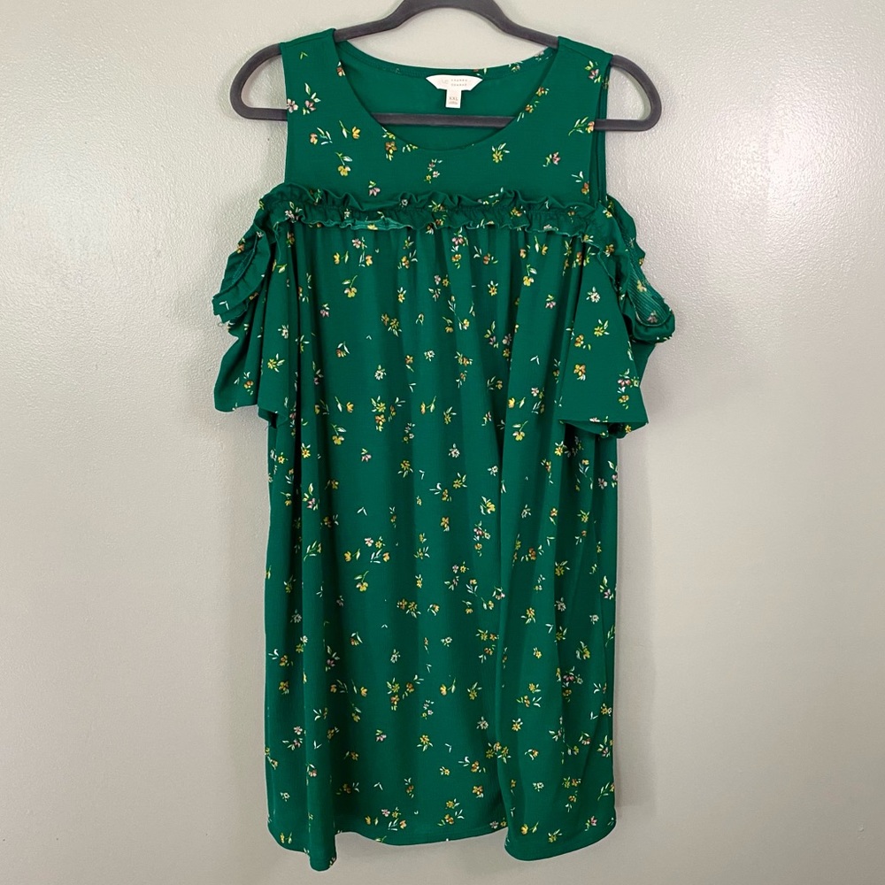 Lauren Conrad Cold Shoulder Green Dress